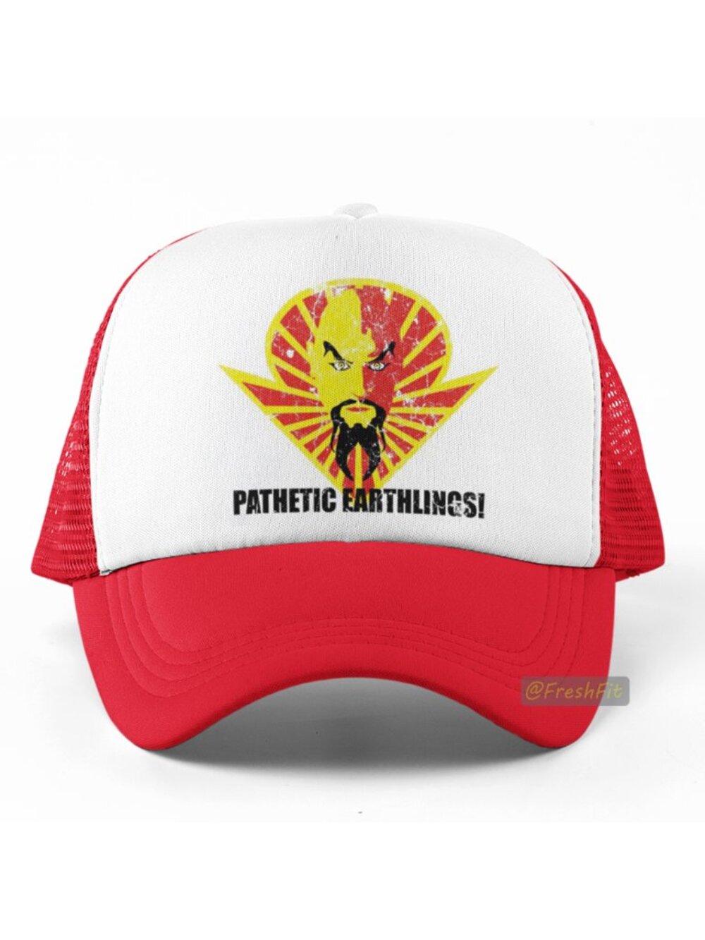 🆕Pathetic Earthlings Ming Flash Foam Trucker Hat Mesh Snapback Cap Red/White